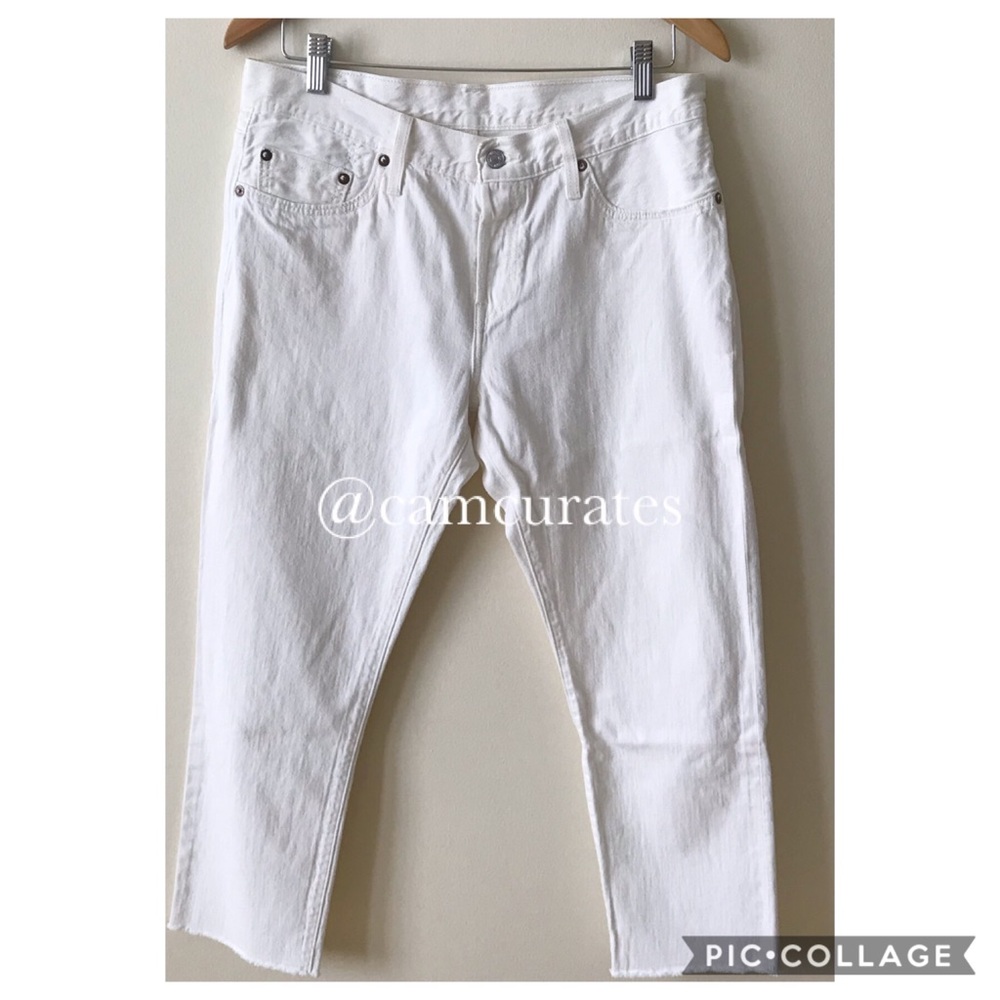 Levi’s 501 CT white ankle cropped